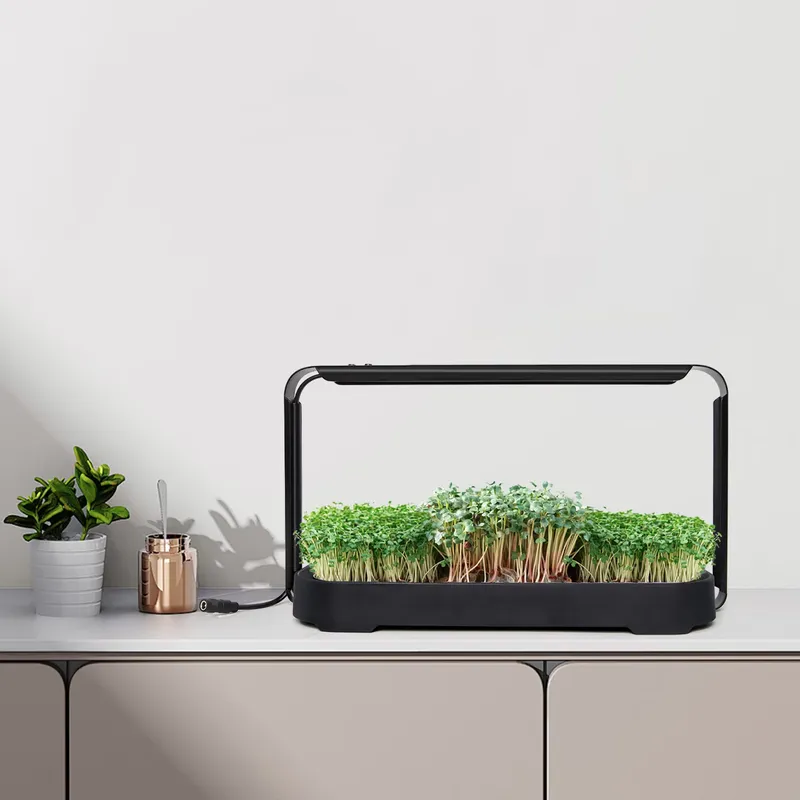 Self Watering Planter - Microgreens Selbstbewässerndes Hydroponisches Pflanzensystem mit Pflanzenlampe