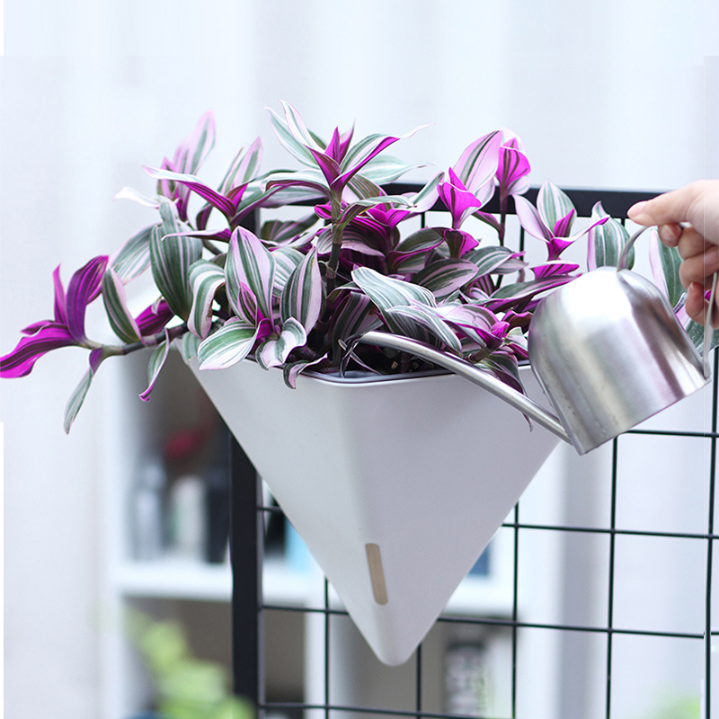 Self Watering Planter - Modische dreieckige Wand-Blumentöpfe, selbstbewässerndes hängendes Becken