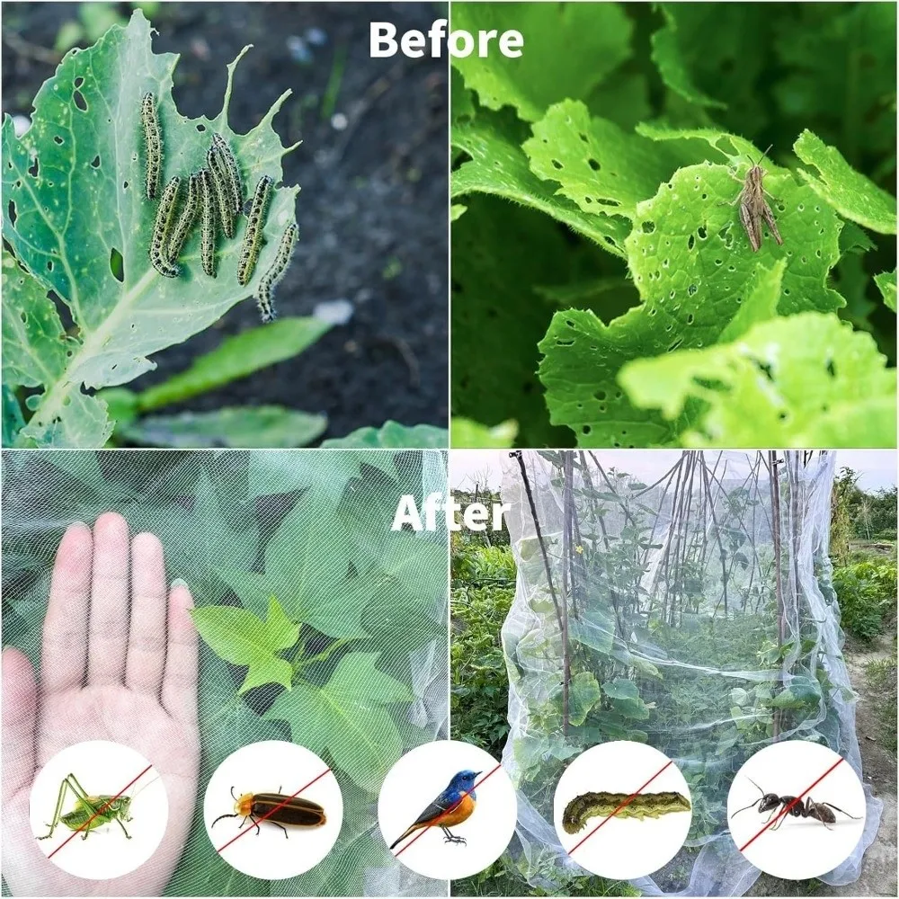 Plant Monitor - Ultrafeines Gartennetz für Gemüse, atmungsaktives Insektennetz,