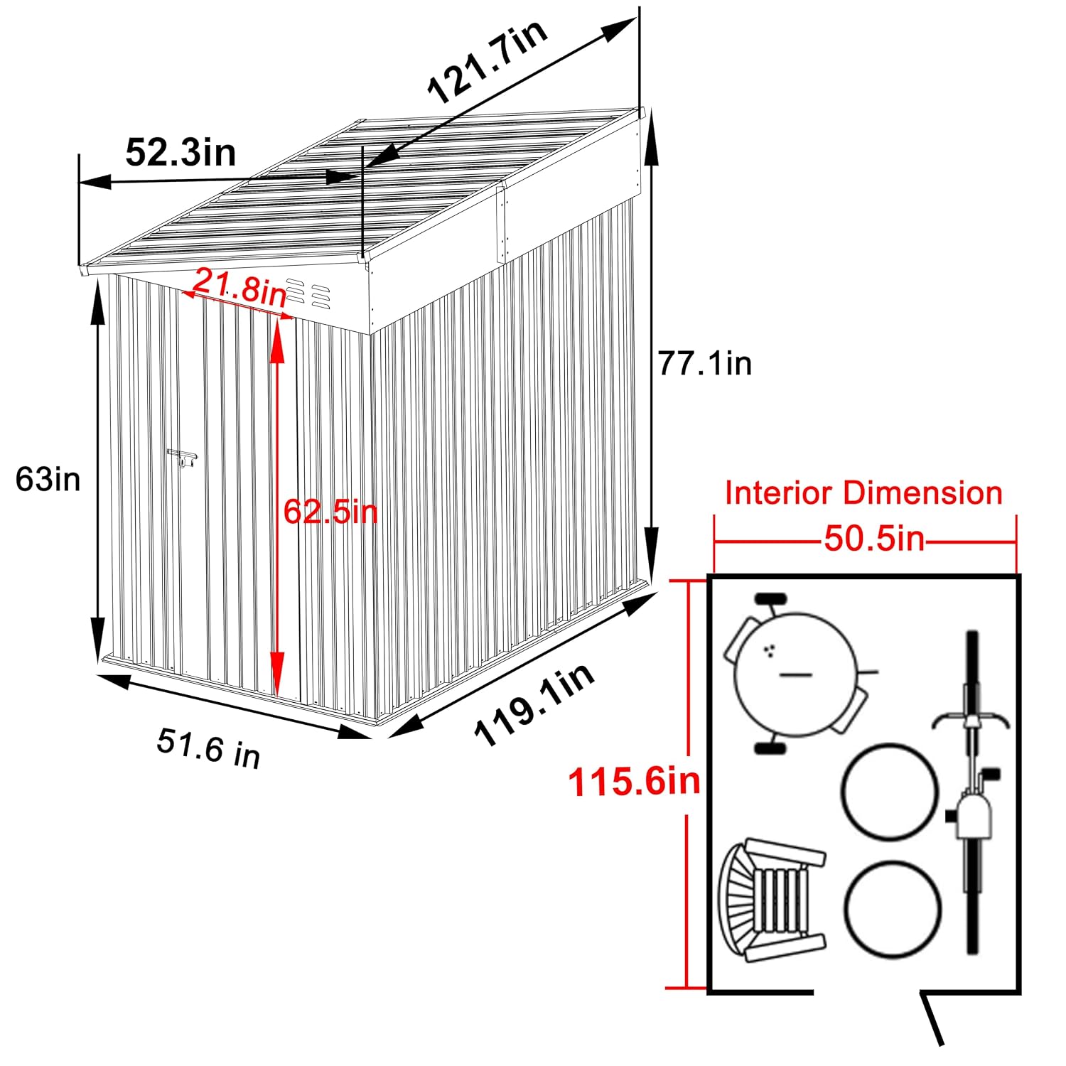 4×10 FT Outdoor-Lagerschuppen, – Indoor Garden Kit Bewertung und Preis